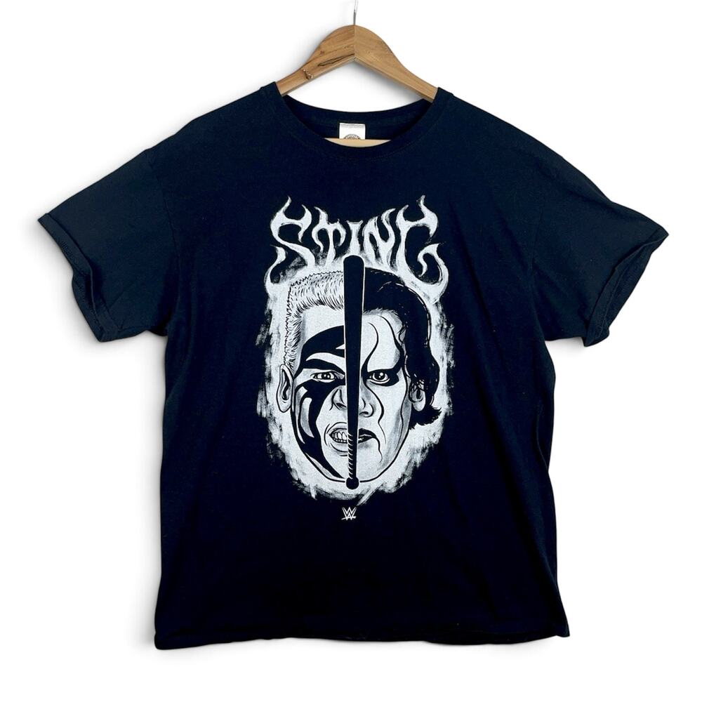 WWE Sting White Warrior T Shirt Men's Large 2017 Wrestling Black Official